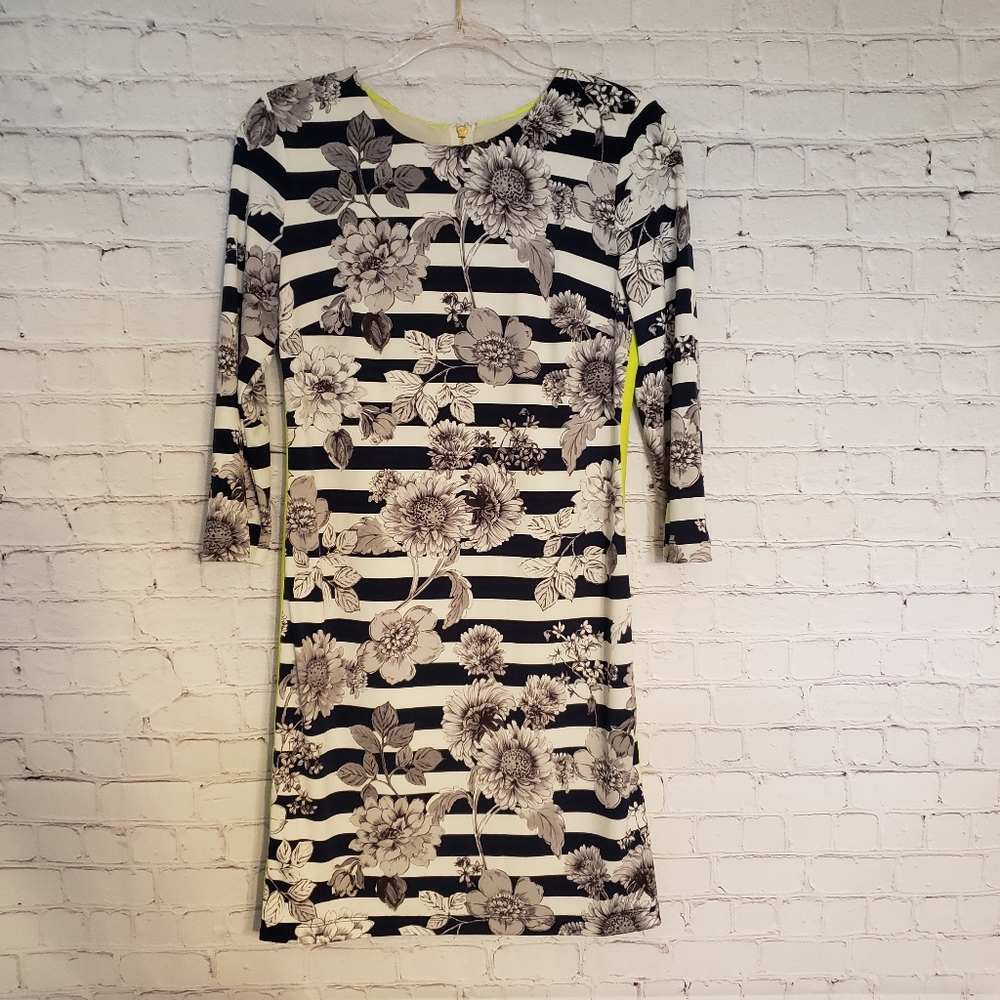 Eliza J stripped floral neon dress size 6
